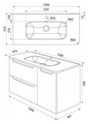 Тумба с раковиной Iddis Edifice 100 подвесная Белая