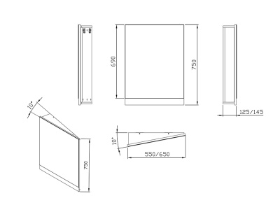 Зеркало Ravak 10° 55 угловое Белый глянец L Зеркало Ravak 10° 55 угловое Белый глянец L