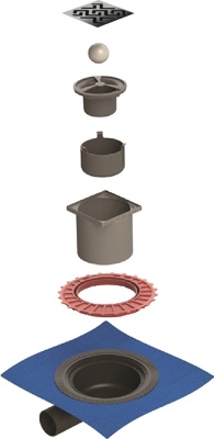 Душевой трап Berges Wasserhaus Zentrum Antik 150x150 090365 с решеткой Матовый хром