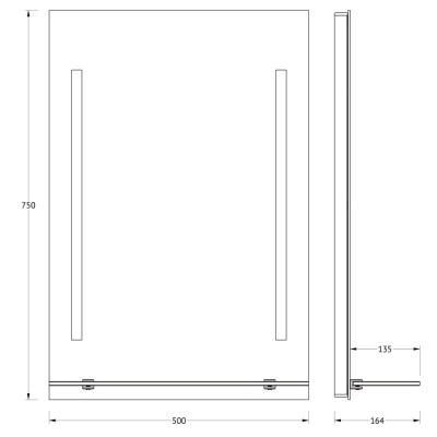 Зеркало Evoform Ledline-S 75х50 с подсветкой