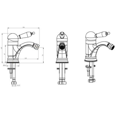 Смеситель для биде Boheme Tradizionale Nero 246 Хром