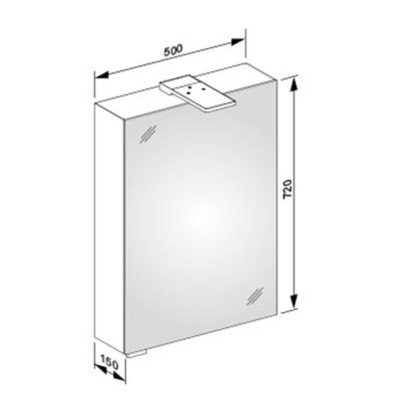 Зеркальный шкаф Keuco Royal 15 50 с подсветкой L Хром