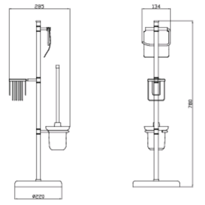 Напольная стойка Potato P325 хром/белый
