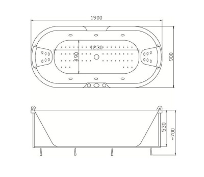 Акриловая ванна Victory Spa Epsilon Без системы управления