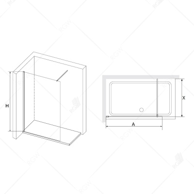 Душевая перегородка RGW Walk In WA-10B 140 профиль Черный стекло прозрачное