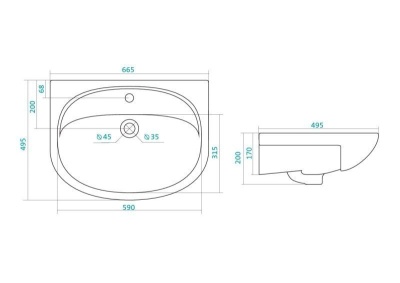 Тумба c раковиной Bellezza Стелла 65 Белая
