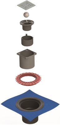 Душевой трап Berges Wasserhaus Zentrum Uno 100x100 090471 с решеткой Матовый хром