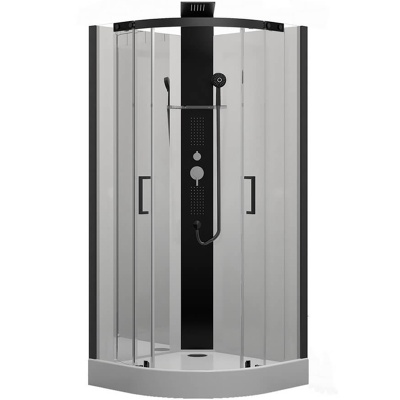 Душевая кабина Black&White Galaxy G8701 с гидромассажем профиль Черный задняя стенка Белая