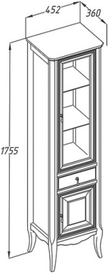Шкаф пенал Opadiris Лоренцо 45 R Z0000006622 Светлый орех
