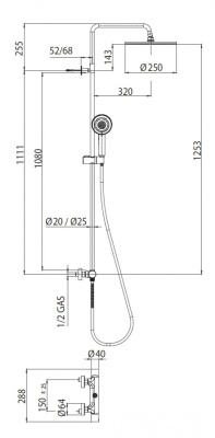 Душевая система Bossini Elios L10052.030 с термостатом Хром