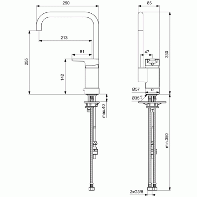 Смеситель для кухни Ideal Standard Active B8087AA Хром