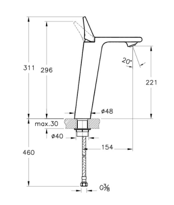 Смеситель для раковины Vitra Memoria A42331EXP Хром