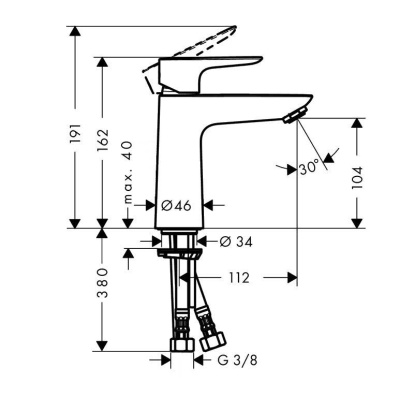 Смеситель для раковины Hansgrohe Talis E 71712000 Хром