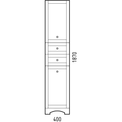 Шкаф пенал Corozo Техас 40 SD-00000340 Белый