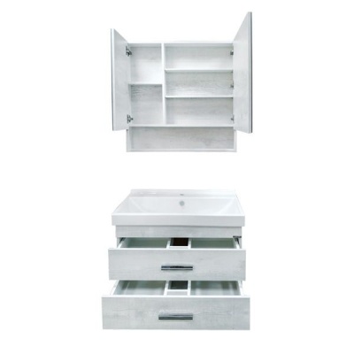 Зеркальный шкаф Comforty Никосия 80 4138838 Дуб белый