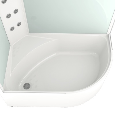 Душевая кабина Domani-Spa Delight 128 High 120x80 DS01D128LHBM10 с гидромассажем профиль Белый задние стенки Черные
