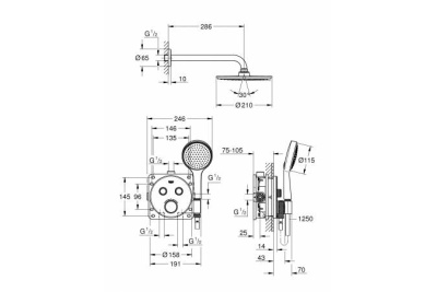 Душевая система Grohe SmartControl 34743000 с термостатом Хром