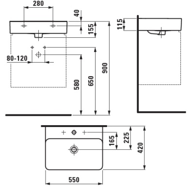 Раковина Laufen Val 55 8.1028.2 Белая