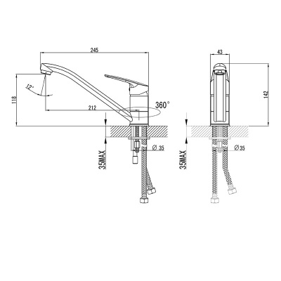 Смеситель для кухни Milardo Don DONSB00M05 Хром Смеситель для кухни Milardo Don DONSB00M05 Хром