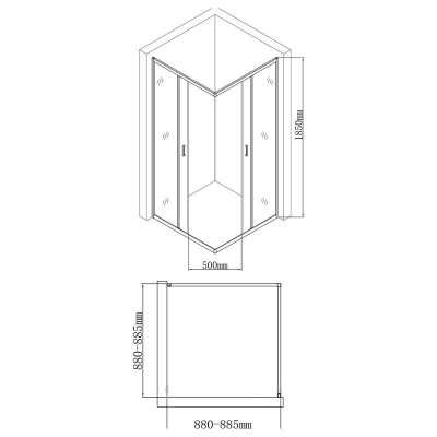 Душевой уголок Aquanet SE-900S 90x90 209405 профиль Хром стекло с узором