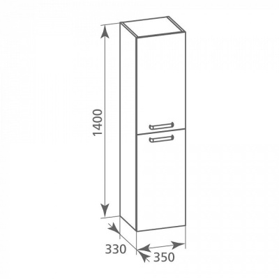 Шкаф пенал Milardo Niagara 35 Белый