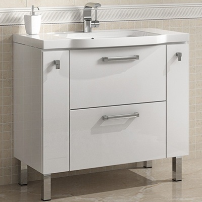 Тумба с раковиной SanVit Комфорт 90 kkomf090 в цвете Ral Белый глянец