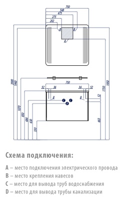 Тумба под раковину Акватон Валенсия 75 1A123601VAG30 глянцевая, белый жемчуг