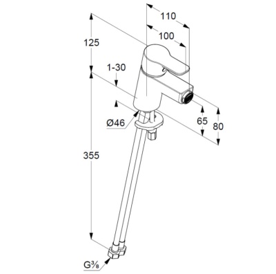 Смеситель для биде Kludi Pure&Easy 375340565 Хром