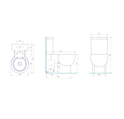 Унитаз Кировит Домино с бачком и сиденьем Микролифт