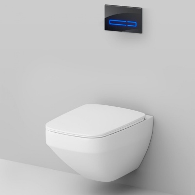 Комплект унитаза с инсталляцией AM.PM Inspire V2.0 FlashClean IS450A38.50A1700 с сиденьем Микролифт и клавишей смыва Черный
