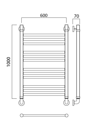 Водяной полотенцесушитель Aquanerzh 00-60A10060 Хром