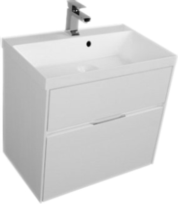 Тумба под раковину Aquanet Латина 70 180032 подвесная 2 ящика Белая