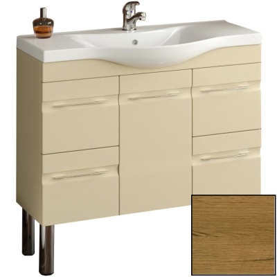 Тумба с раковиной SanVit Прима 80 kprim080 с фактурой под дерево прямые ручки Акация светлая