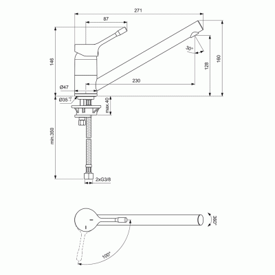 Смеситель для кухни Ideal Standard Ceralook BC292GN Хром