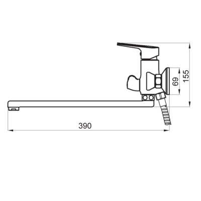 Смеситель для ванны Raiber Zinger R1504 универсальный Хром