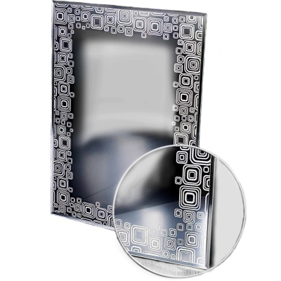 Зеркало Raiber Блюз RSP113 Черное-белое с узором Вензеля