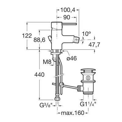 Смеситель для биде Roca Targa 5A6060C0M Хром