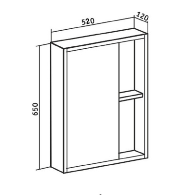 Зеркальный шкаф Runo Эко 52 универсальный Лиственница-Белый