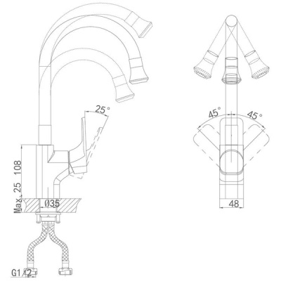 Смеситель для кухни D&K Berlin Steinbeis DA1432916 Хром Белый