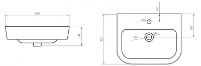 Раковина BelBagno Albano 55 BB120L Белая