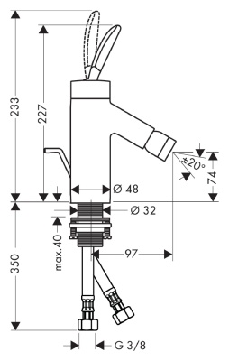 Смеситель для биде Axor Starck 10200000 Хром