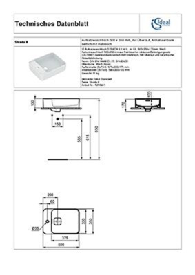 Раковина Ideal Standard Strada II 50 T296401 Евробелая
