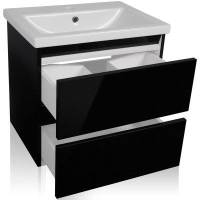 Тумба под раковину Style Line Даймонд 70 Люкс Plus СС-00000499 подвесная Черная