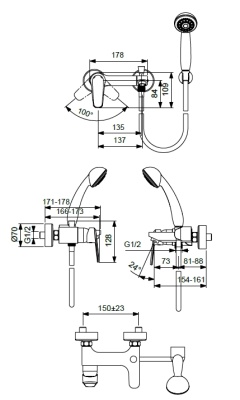 Смеситель для душа Vidima Balance BA266AA Хром