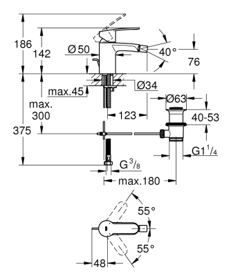 Смеситель для биде Grohe Eurostyle Cosmopolitan 33565002 Хром