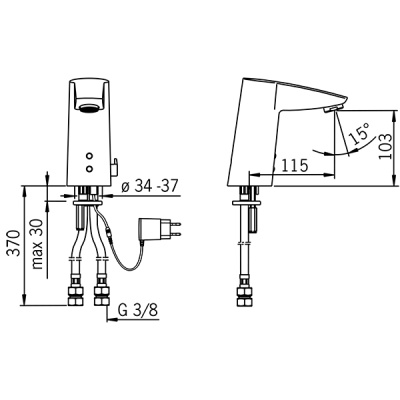 Смеситель для раковины Oras Cubista 2824FT Хром