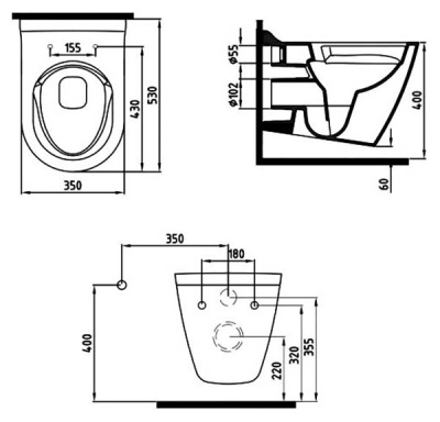 Унитаз Bien Mineral MNKA052N1VP0W3000 подвесной Белый