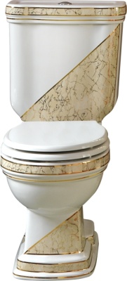 Унитаз компакт Creavit Klasik KL310-11CB00E-PB00 Белый с декором без бачка и сиденья