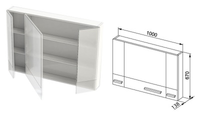 Зеркальный шкаф Aquanet Нота 100 168879 Черный