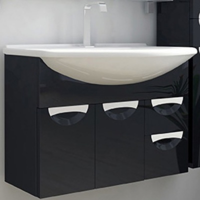 Тумба с раковиной SanVit Лайм 90 с фактурой под дерево подвесная Венге